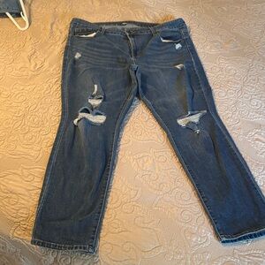 Old Navy Distressed Straight Leg Jeans - Blue